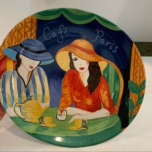 Sango Cafe Paris vintage 1994 ceramic dinner or serving plate. Size 11”